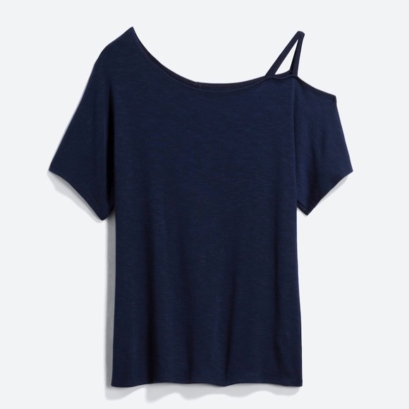 Kaileigh Tops - Kaileigh | Blue One Shoulder Knit Top